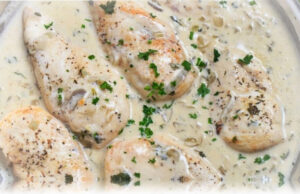 Pollo a la crema de leche